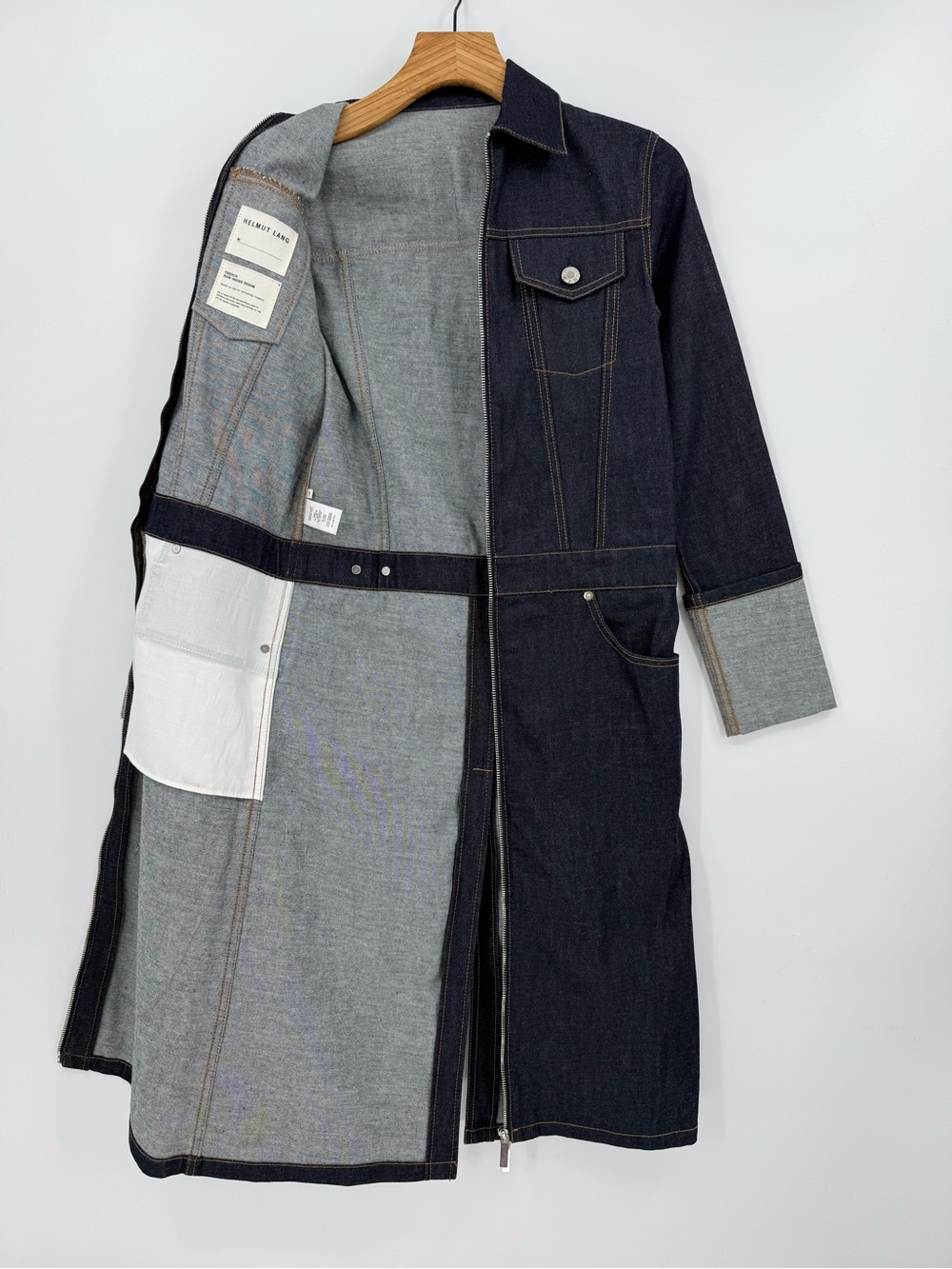 Helmut Lang Raw Indigo Denim Trench Size XS - Picture 10 of 16
